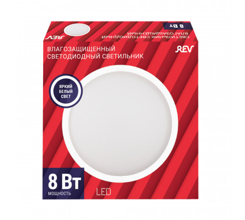 Светильник светодиодный накладной Rev ДБП-8 4000К 8 Вт IP65 белый (28918 0) Светильник светодиодный накладной Rev ДБП-8 4000К 8 Вт IP65 белый (28918 0)