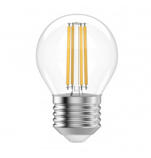 Лампа светодиодная филаментная Gauss Filament E27 2700К 12 Вт 730 Лм 190-240 В шар G45 прозрачная