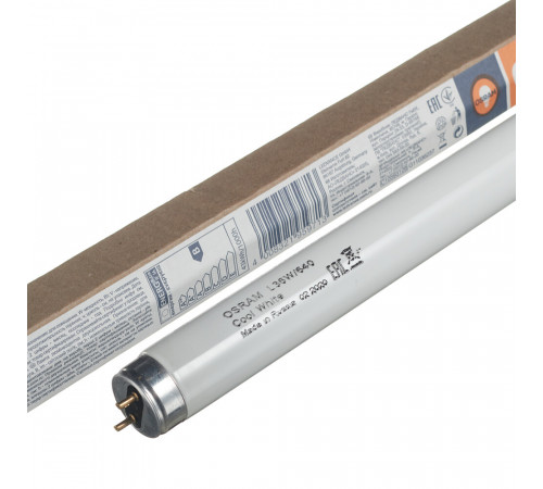 Лампа люминесцентная Osram G13 T8 36 Вт 4000К нейтральный свет трубка 1200 мм (63328/9713) Лампа люминесцентная Osram G13 T8 36 Вт 4000К нейтральный свет трубка 1200 мм (63328/9713)