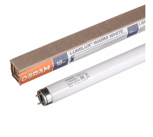 Лампа люминесцентная Osram G13 T8 36 Вт 3000К теплый свет трубка 1200 мм (131662/1457) Лампа люминесцентная Osram G13 T8 36 Вт 3000К теплый свет трубка 1200 мм (131662/1457)