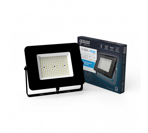 Прожектор светодиодный Gauss Qplus ДО-100 6500К 100 Вт IP65 черный Прожектор светодиодный Gauss Qplus ДО-100 6500К 100 Вт IP65 черный