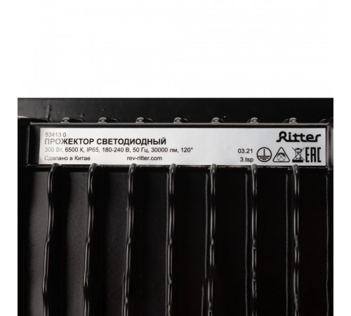 Прожектор светодиодный Ritter Profi 6500К 300 Вт IP65 черный Прожектор светодиодный Ritter Profi 6500К 300 Вт IP65 черный