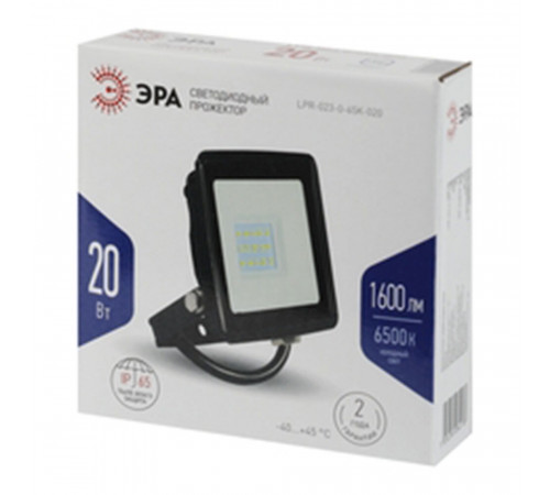 Прожектор светодиодный Эра LPR-02 6500К 20 Вт IP65 черный Прожектор светодиодный Эра LPR-02 6500К 20 Вт IP65 черный