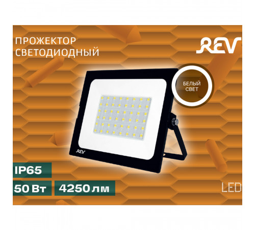 Прожектор светодиодный Rev ДО-50 4000К 50 Вт IP65 черный Прожектор светодиодный Rev ДО-50 4000К 50 Вт IP65 черный