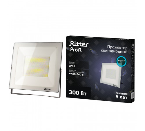 Прожектор светодиодный Ritter Profi 6500К 300 Вт IP65 черный Прожектор светодиодный Ritter Profi 6500К 300 Вт IP65 черный