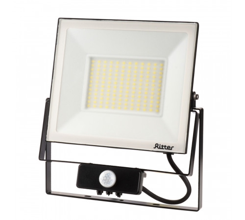 Прожектор светодиодный Ritter Profi 6500К 100 Вт IP65 с датчиком движения черный Прожектор светодиодный Ritter Profi 6500К 100 Вт IP65 с датчиком движения черный