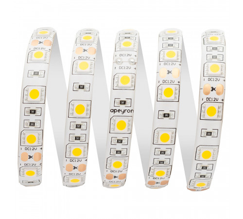 Лента светодиодная SMD 5050 Apeyron (000011) 3000К 14,4 Вт 12 В IP65 5 м влагозащищенная