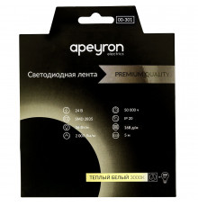 Лента светодиодная SMD 2835 RAY PRO 3000К 24 В 18 Вт/м 5 м IP20 Apeyron (000301)