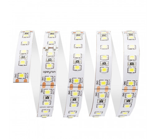 Лента светодиодная SMD 2835 3000К 24 В 20 Вт/м 5 м IP20 Apeyron (103ОО) Лента светодиодная SMD 2835 3000К 24 В 20 Вт/м 5 м IP20 Apeyron (103ОО)