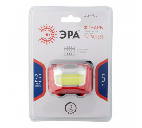 Фонарь налобный Эра светодиодный 1 LED 5 Вт на батарейках AAA пластик 3 режима (Б0052751) Фонарь налобный Эра светодиодный 1 LED 5 Вт на батарейках AAA пластик 3 режима (Б0052751)