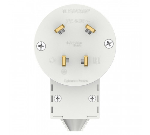 Вилка силовая прямая переносная Systeme Electric Blanca с заземлением 3Р+N 32 А 440 В IP20 белая (BLNSV003241) Вилка силовая прямая переносная Systeme Electric Blanca с заземлением 3Р+N 32 А 440 В IP20 белая (BLNSV003241)