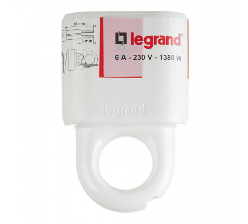 Розетка Legrand 6 А 230 В с кольцом белая (050166) Розетка Legrand 6 А 230 В с кольцом белая (050166)