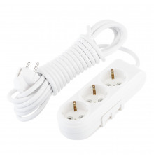 Удлинитель Makel 3 розетки 5 м ПВС 3х1 кв.мм 16 А 2,2 кВт белый (N3210063)