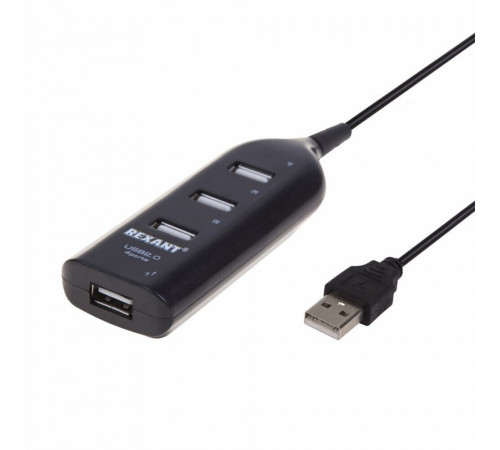 Разветвитель USB 2.0 Rexant на 4 порта (18-4105) Разветвитель USB 2.0 Rexant на 4 порта (18-4105)