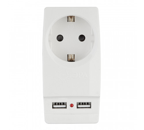 Разветвитель 1 розетка Эра 16 А 220 В 3,5 кВт 2хUSB белый (Б0026332) Разветвитель 1 розетка Эра 16 А 220 В 3,5 кВт 2хUSB белый (Б0026332)