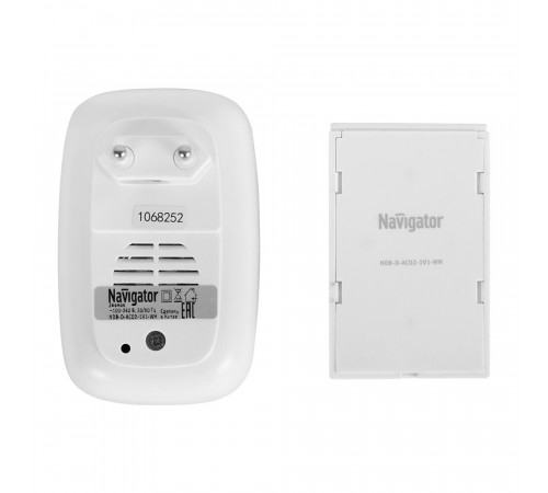 Звонок Navigator (612706) беспроводной с кнопкой 29 мелодий белый Звонок Navigator (612706) беспроводной с кнопкой 29 мелодий белый
