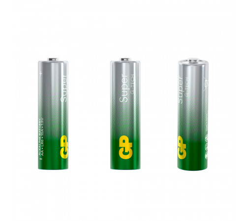 Батарейка GP Batteries Super Алкалин AA пальчиковая LR6 1,5 В (4 шт.) (GP 15AA21-2CRSBC4) Батарейка GP Batteries Super Алкалин AA пальчиковая LR6 1,5 В (4 шт.) (GP 15AA21-2CRSBC4)