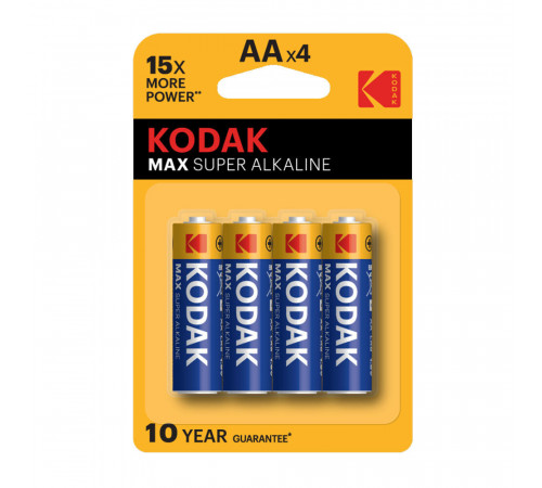Батарейка Kodak Мax АА пальчиковая LR6 1,5 В (4 шт.) (Б0005120) Батарейка Kodak Мax АА пальчиковая LR6 1,5 В (4 шт.) (Б0005120)