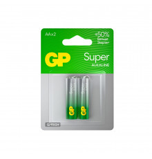 Батарейка GP Batteries Super Алкалин AA пальчиковая LR6 1,5 В (2 шт.) (GP 15AA21-2CRSBC2)