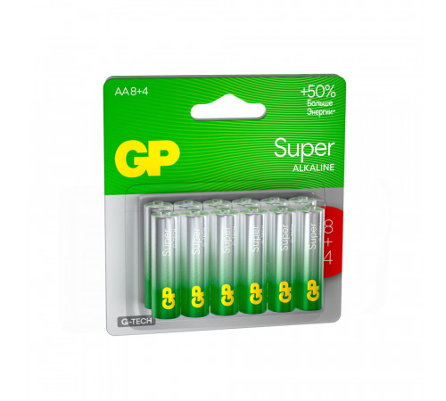 Батарейка GP Batteries Super G Tech АА пальчиковая LR6 1,5 В (12 шт.) (GP 15AA218/4-2CRSBC12) Батарейка GP Batteries Super G Tech АА пальчиковая LR6 1,5 В (12 шт.) (GP 15AA218/4-2CRSBC12)
