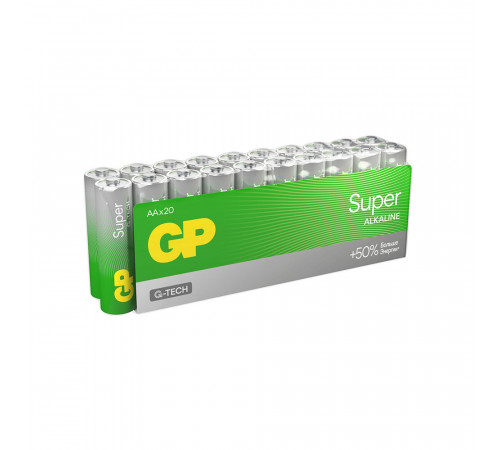 Батарейка GP Batteries Super Алкалин AA пальчиковая LR6 1,5 В (20 шт.) (GP 15AA21-2CRSWC20) Батарейка GP Batteries Super Алкалин AA пальчиковая LR6 1,5 В (20 шт.) (GP 15AA21-2CRSWC20)