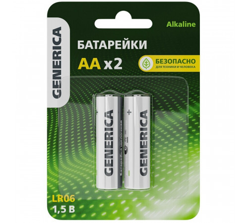 Батарейка Generica Alkaline АА пальчиковый LR6 1,5 В (2 шт.) (ABT-LR06-ST-L02-G)
