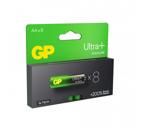 Батарейка GP Batteries Ultra+ Алкалин AA пальчиковая LR6 1,5 В (8 шт.) (GP 15AUPA21-2CRB8) Батарейка GP Batteries Ultra+ Алкалин AA пальчиковая LR6 1,5 В (8 шт.) (GP 15AUPA21-2CRB8)