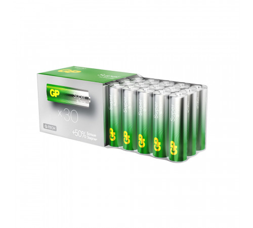 Батарейка GP Batteries Super Алкалин AA пальчиковая LR6 1,5 В (30 шт.) (GP 15AA21-2CRSWC30) Батарейка GP Batteries Super Алкалин AA пальчиковая LR6 1,5 В (30 шт.) (GP 15AA21-2CRSWC30)