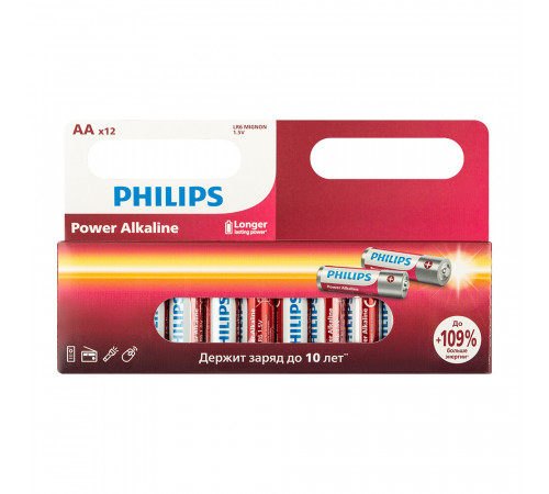 Батарейка Philips Power пальчиковая АА 1,5 В (12 шт.) (Б0064661) Батарейка Philips Power пальчиковая АА 1,5 В (12 шт.) (Б0064661)