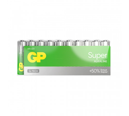 Батарейка GP Batteries Super Алкалин AA пальчиковая LR6 1,5 В (20 шт.) (GP 15AA21-2CRSWC20) Батарейка GP Batteries Super Алкалин AA пальчиковая LR6 1,5 В (20 шт.) (GP 15AA21-2CRSWC20)