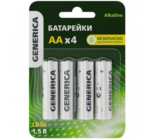 Батарейка Generica Alkaline АА пальчиковый LR6 1,5 В (4 шт.) (ABT-LR06-ST-L04-G) Батарейка Generica Alkaline АА пальчиковый LR6 1,5 В (4 шт.) (ABT-LR06-ST-L04-G)