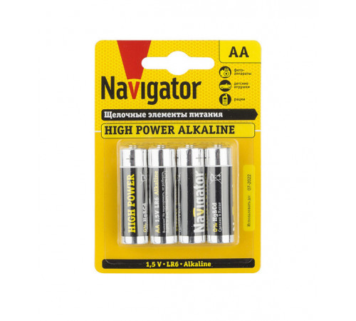 Батарейка Navigator АА пальчиковая LR6 1,5 В (4 шт.) Батарейка Navigator АА пальчиковая LR6 1,5 В (4 шт.)