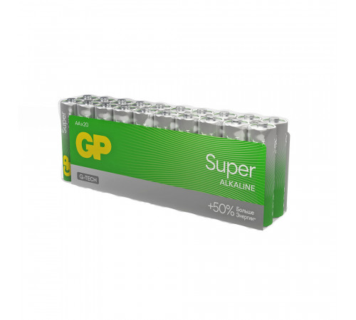 Батарейка GP Batteries Super Алкалин AA пальчиковая LR6 1,5 В (20 шт.) (GP 15AA21-2CRSWC20) Батарейка GP Batteries Super Алкалин AA пальчиковая LR6 1,5 В (20 шт.) (GP 15AA21-2CRSWC20)