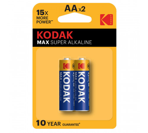 Батарейка Kodak Мax АА пальчиковая LR6 1,5 В (2 шт.) (Б0005131) Батарейка Kodak Мax АА пальчиковая LR6 1,5 В (2 шт.) (Б0005131)