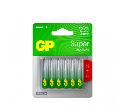 Батарейка GP Batteries Super G Tech АА пальчиковая LR6 1,5 В (12 шт.) (GP 15AA218/4-2CRSBC12) Батарейка GP Batteries Super G Tech АА пальчиковая LR6 1,5 В (12 шт.) (GP 15AA218/4-2CRSBC12)