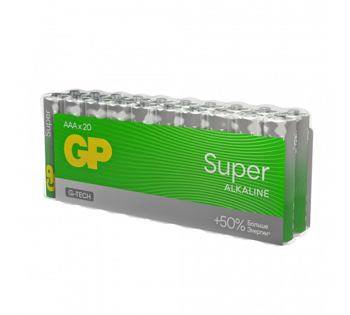 Батарейка GP Batteries Super Алкалин AAA мизинчиковая LR03 1,5 В (20 шт.) (GP 24AA21-2CRSWC20) Батарейка GP Batteries Super Алкалин AAA мизинчиковая LR03 1,5 В (20 шт.) (GP 24AA21-2CRSWC20)