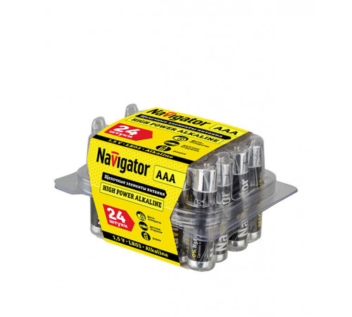 Батарейка Navigator AAA мизинчиковая LR03 1,5 В (24 шт.) Батарейка Navigator AAA мизинчиковая LR03 1,5 В (24 шт.)