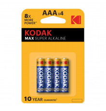 Батарейка Kodak Мax ААА мизинчиковая LR03 1,5 В (4 шт.) (Б0005124)