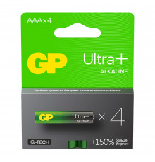 Батарейка GP Batteries Ultra+ Алкалин AAA мизинчиковая LR03 1,5 В (4 шт.) (GP 24AUPA21-2CRSB4)