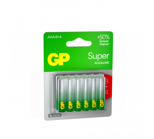 Батарейка GP Batteries Super G Tech ААА мизинчиковая LR03 1,5 В (12 шт.) (GP 24AA218/4-2CRSBC12) Батарейка GP Batteries Super G Tech ААА мизинчиковая LR03 1,5 В (12 шт.) (GP 24AA218/4-2CRSBC12)
