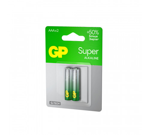 Батарейка GP Batteries Super Алкалин AAA мизинчиковая LR03 1,5 В (2 шт.) (GP 24AA21-2CRSBC2) Батарейка GP Batteries Super Алкалин AAA мизинчиковая LR03 1,5 В (2 шт.) (GP 24AA21-2CRSBC2)
