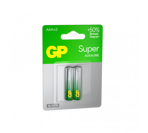 Батарейка GP Batteries Super Алкалин AAA мизинчиковая LR03 1,5 В (2 шт.) (GP 24AA21-2CRSBC2) Батарейка GP Batteries Super Алкалин AAA мизинчиковая LR03 1,5 В (2 шт.) (GP 24AA21-2CRSBC2)