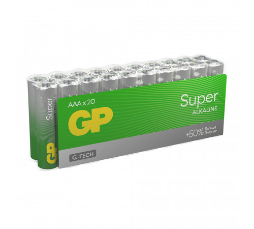 Батарейка GP Batteries Super Алкалин AAA мизинчиковая LR03 1,5 В (20 шт.) (GP 24AA21-2CRSWC20) Батарейка GP Batteries Super Алкалин AAA мизинчиковая LR03 1,5 В (20 шт.) (GP 24AA21-2CRSWC20)