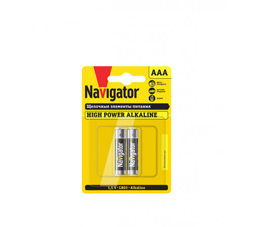 Батарейка Navigator AAA мизинчиковая LR03 1,5 В (2 шт.) Батарейка Navigator AAA мизинчиковая LR03 1,5 В (2 шт.)