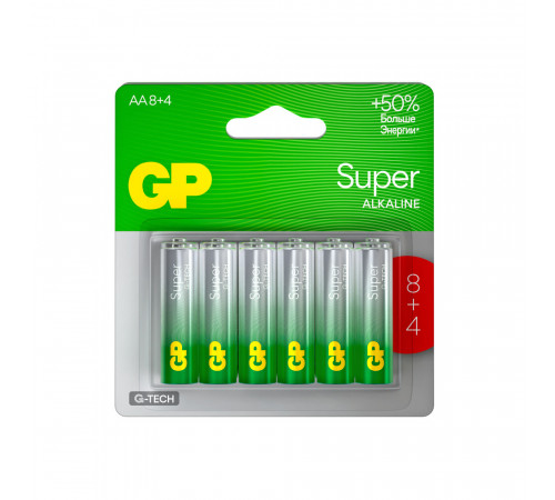 Батарейка GP Batteries Super G Tech ААА мизинчиковая LR03 1,5 В (12 шт.) (GP 24AA218/4-2CRSBC12) Батарейка GP Batteries Super G Tech ААА мизинчиковая LR03 1,5 В (12 шт.) (GP 24AA218/4-2CRSBC12)