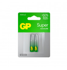 Батарейка GP Batteries Super Алкалин AAA мизинчиковая LR03 1,5 В (2 шт.) (GP 24AA21-2CRSBC2)