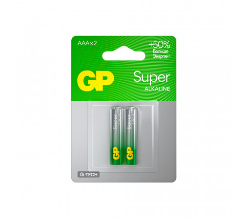 Батарейка GP Batteries Super Алкалин AAA мизинчиковая LR03 1,5 В (2 шт.) (GP 24AA21-2CRSBC2) Батарейка GP Batteries Super Алкалин AAA мизинчиковая LR03 1,5 В (2 шт.) (GP 24AA21-2CRSBC2)
