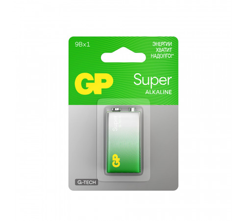 Батарейка GP Batteries Super Алкалин крона 6LR61/6F22 9 В (1 шт.) (GP 1604AA21-5CRSBC1) Батарейка GP Batteries Super Алкалин крона 6LR61/6F22 9 В (1 шт.) (GP 1604AA21-5CRSBC1)