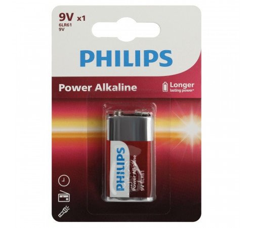 Батарейка Philips Power (Б0062717) крона 6LR61 9 В (1 шт.) Батарейка Philips Power (Б0062717) крона 6LR61 9 В (1 шт.)