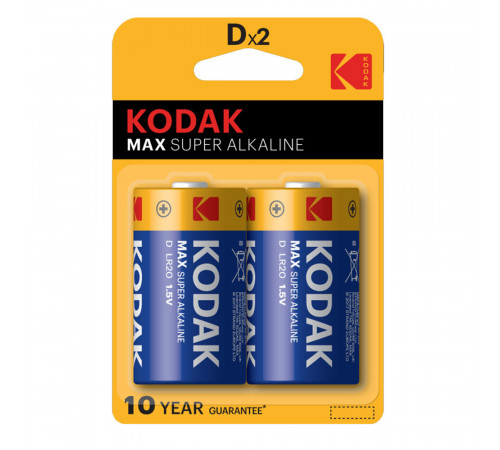 Батарейка Kodak Мax D 1,5 В (2 шт.) (Б0005129) Батарейка Kodak Мax D 1,5 В (2 шт.) (Б0005129)